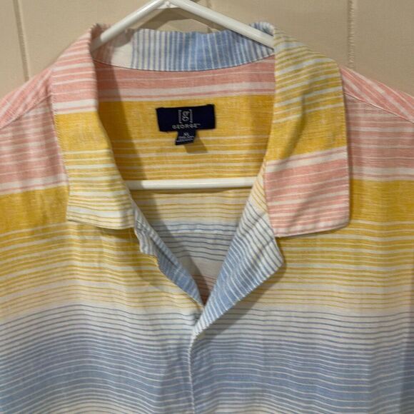 Men’s, George, Button Front Shirt, Casual, Plaid, XL, Short Sleeves - Picture 3 of 7